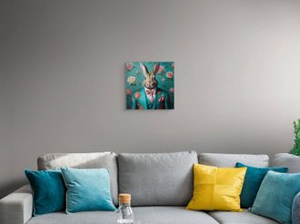 Arte Dal Mondo Adm - Acrylic Print Rabbit Flowers Parade