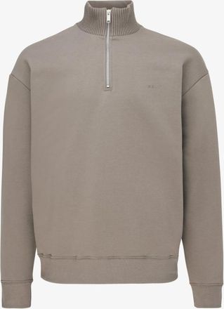 Genti Turtle Half Zip Sweater | Taupe