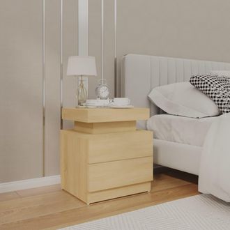 vidaXL Vidaxl - Mesita De Noche Madera De Ingenier&iacute;a Roble Sonoma 45x35x52 Cm