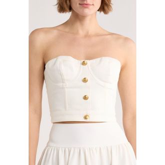 Alice & Olivia Hensley Button Front Bustier in Off White at Nordstrom Rack, Size 12