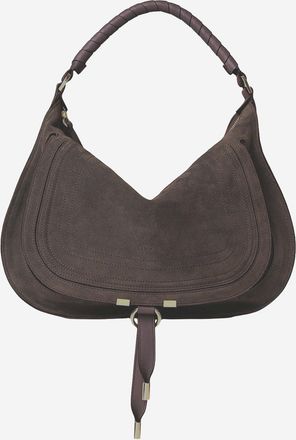 Chlo&eacute; Womens Suede Shoulder Bag Brown Leather
