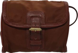 Prada Brown Synthetic Shoulder Bag (Pre-Owned)