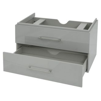 Hhg Nunca Usado] Premium Mueble Bajo Lavabo Hhg 245, Mueble Bajo Lavabo Muebles De Ba&ntilde;o, Alto Brillo 90cm, Gris