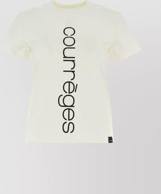 Courr&egrave;ges cotton logo-print crew-neck t-shirt