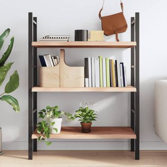 Berkfield Home Wall Shelf 100x60x(2-4) cm Untreated Solid Wood Oak in Natural