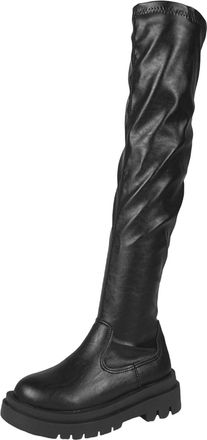 Generic Womens Over Knee High Boots Warm Winter Long Boot with Side Zipper Fashion Thigh High Boots Platform Round Toe Sexy Stretch Waterproof Long Shoes Casu
