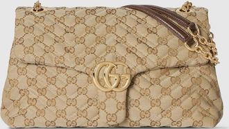 Gucci GG Marmont Medium Shoulder Bag, Beige, GG Canvas