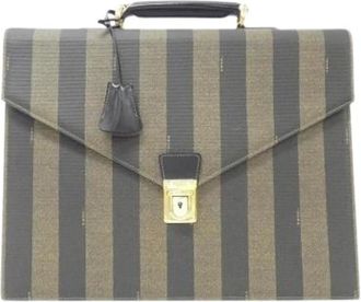 Fendi Pre-owned Handbags, male, Brown, Size: ONE SIZE Pre-owned Vintage Canvas Handbag