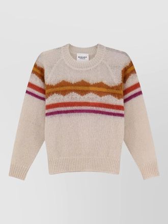 Isabel Marant monette striped mohair cashmere crew sweater