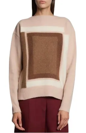Dior Light pink square intarsia knit cashmere jumper Size XXS