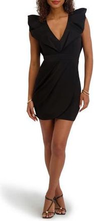 Siena My Balconia Ruffle Sleeveless Minidress in Black at Nordstrom Rack, Size 14