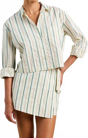 Trovata Nessa Shirt In Striped - Green And Blue