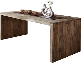 Massivmoebel24 Scrivania In Legno Di Sheesham / Palissandro 200x90x77 Grigio Scuro Oliato Nature Grey 712