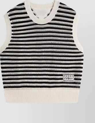 Tommy Hilfiger sleeveless crew neck striped knitwear