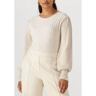 Nukus Mulberry Pullover Lurex - Dames - Ronde hals truien - Beige - L - Nylon - Truien & Vesten