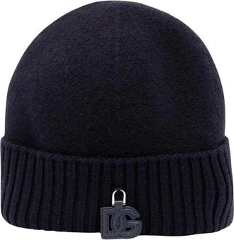 Dolce & Gabbana Berretto con Logo - - Accessories - Uomo - Blu - ONE SIZE