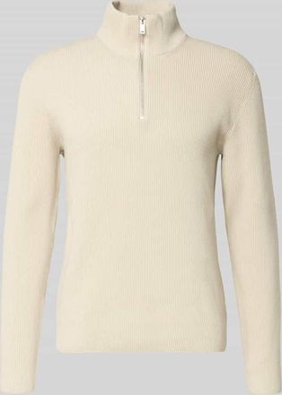 Lindbergh Lindbergh Strickpullover mit Stehkragen und Rei&szlig;verschluss in Hellgrau, Gr&ouml;&szlig;e XXL