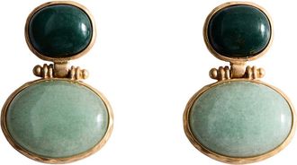 Mango Stone Drop Earrings in Green/gold at Nordstrom
