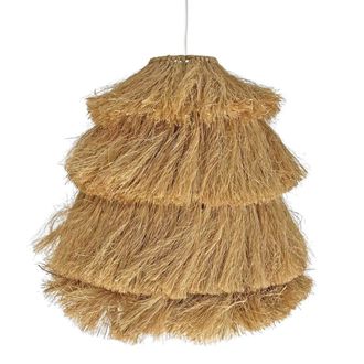 NATYAL Lámpara de techo de flecos de rafia natural 40x40cm
