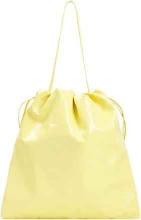 Jil Sander Gevoerde Schoudertas met Trekkoord - Dames - Schoudertassen - Geel - ONE Size - Tassen