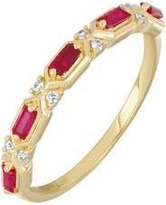 Bony Levy El Mar Baguette Diamond & Ruby Ring in 18K Yellow Gold at Nordstrom Rack, Size 5.5