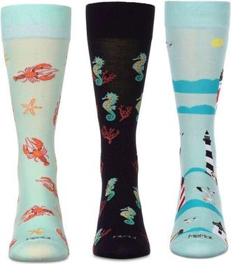 MeMoi Assorted 3-Pack Crew Socks in Aqua at Nordstrom