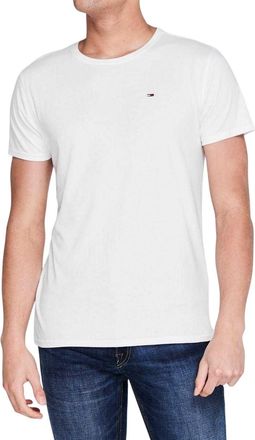 Tommy Jeans Heren Geborduurd Logo Los T-shirt (Wit)