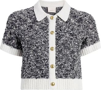 Cinq à Sept Adalee contrast-trimmed button cardigan - women - Cotton/Acrylic/Viscose - S - Blue