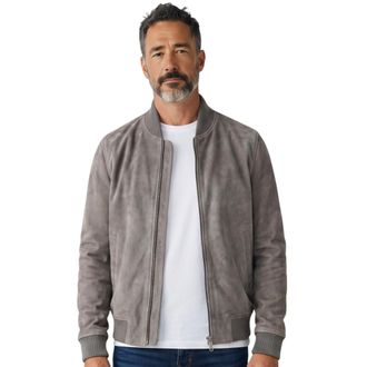Infinity Leather Heren Grijze Geit Su&egrave;de MA-1 Bomber Jasje-Antalya