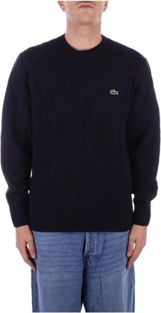 Lacoste Blauwe Logo Sweater Regular Fit - Heren - Ronde hals truien - Blauw - L - Wol - Truien & Vesten