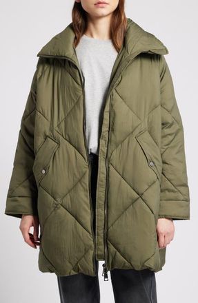 OOF Wear Memory Nylon Water Repellent Quilted Jacket in Military Green at Nordstrom, Size X-Large