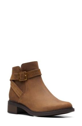Clarks Maye Buckle Strap Boot in Dark Tan Leather at Nordstrom Rack, Size 11
