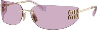 Miu Miu Rechthoekige Randloze Zonnebril - unisex - Zonnebrillen - Geel - ONE Size - Accessoires