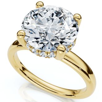 Pompeii3 Certified 3 1/10Ct Hidden Halo Diamond Engagement Ring 14k Gold Lab Grown