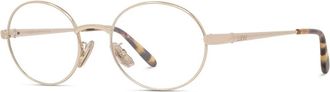 Loewe Gouden Ovale Bril met Havana Accenten - Dames - Brillen - Geel - ONE Size - Accessoires