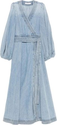Zimmermann Midi Indra Belted Wrap Dress