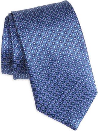 Eton Dotted Silk Tie in Navy at Nordstrom