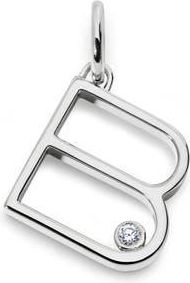 Monica Vinader Lab Grown Diamond Initial Pendant in Sterling Silver B at Nordstrom
