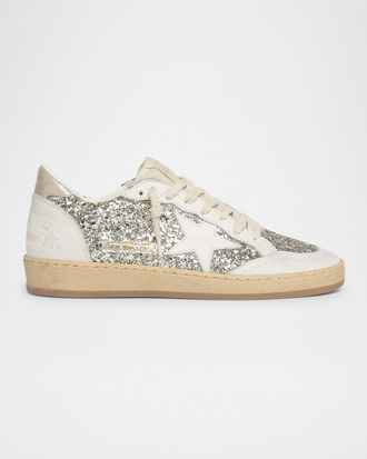Golden Goose Ball Star Glitter Leather Low-Top Sneakers