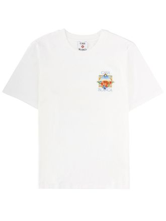 Casablanca White Pastel Floral Printed T-Shirt