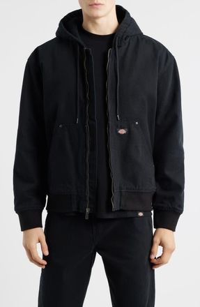 Dickies Hilham Hooded Canvas Jacket in Black at Nordstrom, Size Xx-Large
