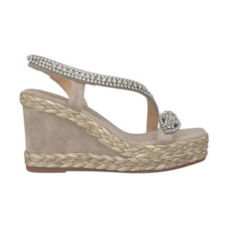 Alma En Pena Wedges, female, Gray, 4 UK, Wedge With Snake Strap