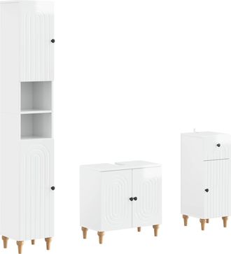 vidaXL Juego De Armarios De Ba&ntilde;o De 3 Piezas Alkmaar Vidaxl