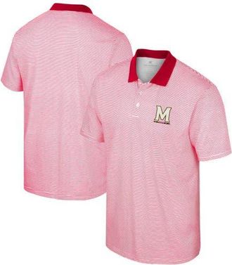 Colosseum Mens Colosseum White/Red Maryland Terrapins Print Stripe Polo at Nordstrom, Size Xx-Large