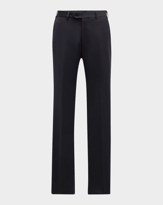 Emporio Armani Basic Flat-Front Wool Trousers