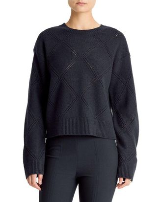 Vince Textured Argyle Wool Sweater
