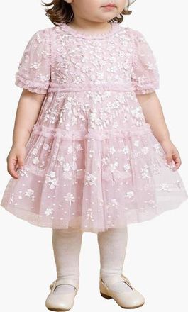 Needle & Thread Garland Ribbon Baby DressBaby in Peony Pink/cream at Nordstrom, Size 12-18M