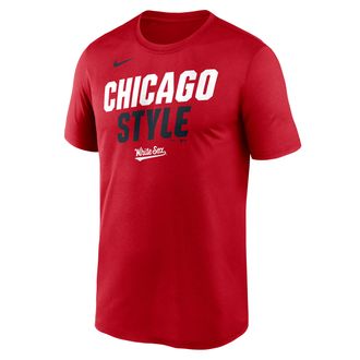 Nike Chicago White Sox City Connect Team Phrase Script Nike Mens Dri-FIT MLB T-Shirt in Red | NKGK62QRX-TG9