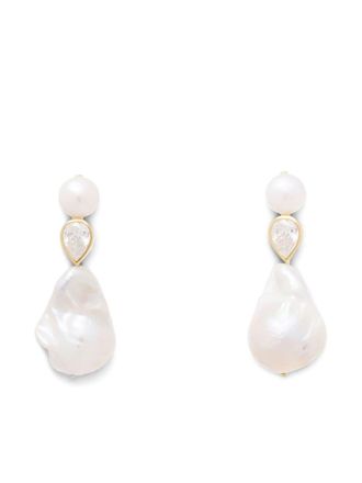 Completedworks pearl-embellished drop earrings - White