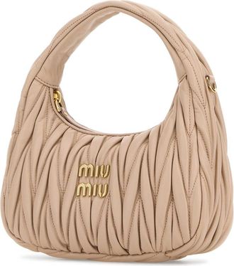 Miu Miu Womens Wander Shoulder Bag Pink Lambskin